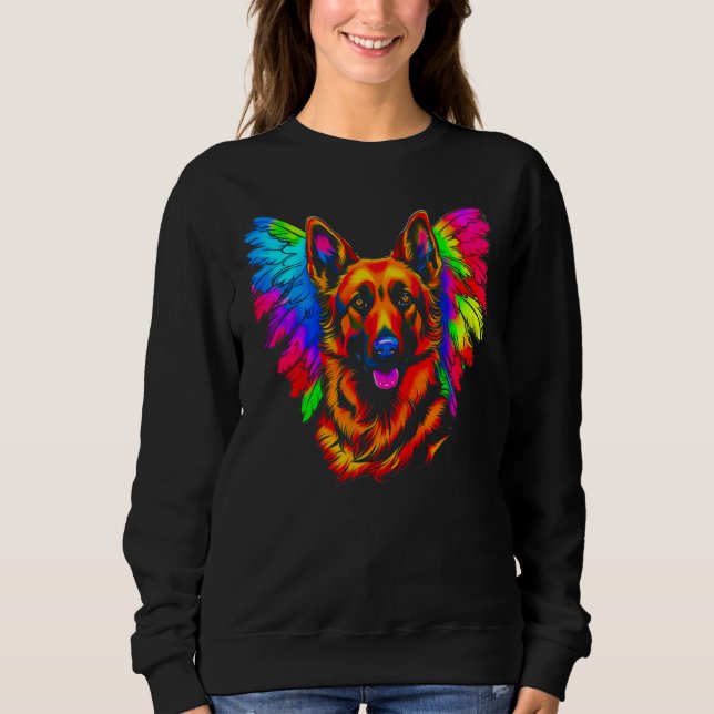 Kunst Deutscher Schäferhund Engel Flügel Sweatshirt (Vorderseite)