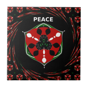 "Kunst-Druck "Frieden: mit Schild-Emblem"" Fliese