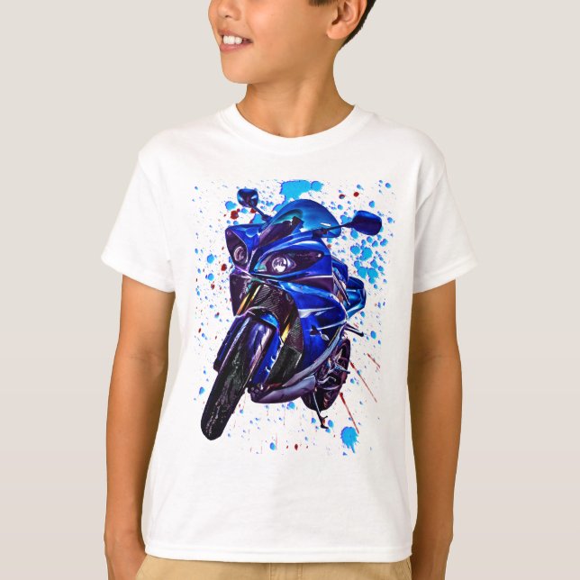 Kunst-Druck Yamahas YZF R1 T-Shirt (Vorderseite)