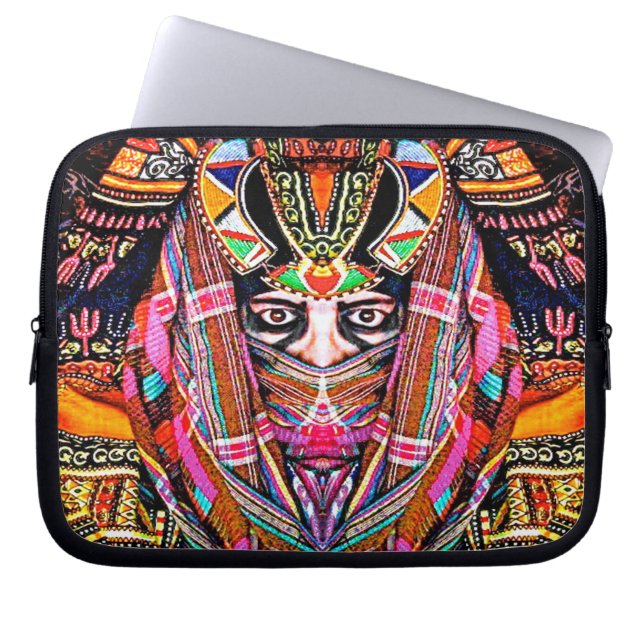 Kunst durch Davey AFRICANA Laptop-Hülse Laptopschutzhülle (Vorderseite)