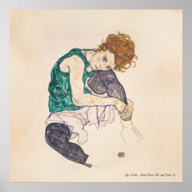 KUNST, EGON SCHIELE SAH FRAU MIT BEINEN, DIE AUFGE POSTER (Vorne)