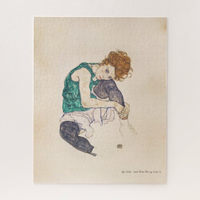 KUNST, EGON SCHIELE SETZTE FRAU MIT DEN PUZZLE (Vertikal)
