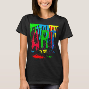 KUNST farbige Farbe lustig schwarz T-Shirt
