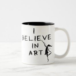 Kunst-Fee: Ich glaube an Kunst Zweifarbige Tasse