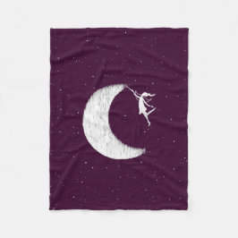 Kunst-Fee: Malen Sie den Mond (lila) Fleecedecke