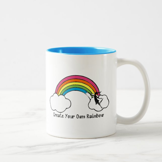 Kunst-Fee: Stellen Sie Ihren eigenen Regenbogen Zweifarbige Tasse (Rechts)