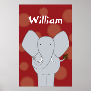 Kunst für das Elefanten-Kinderzimmer für Mädchen o Poster