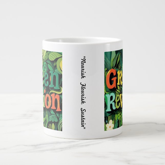 "Kunst für die Erde" Jumbo-Tasse (Vorderseite)