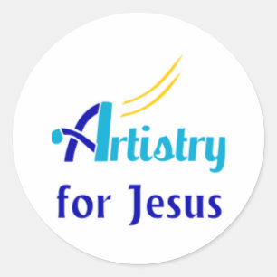Kunst für Jesus-Aufkleber Runder Aufkleber