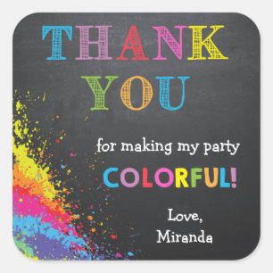 Kunst-Gastgeschenk-Umbauten/Kunst-Party-Aufkleber Quadratischer Aufkleber