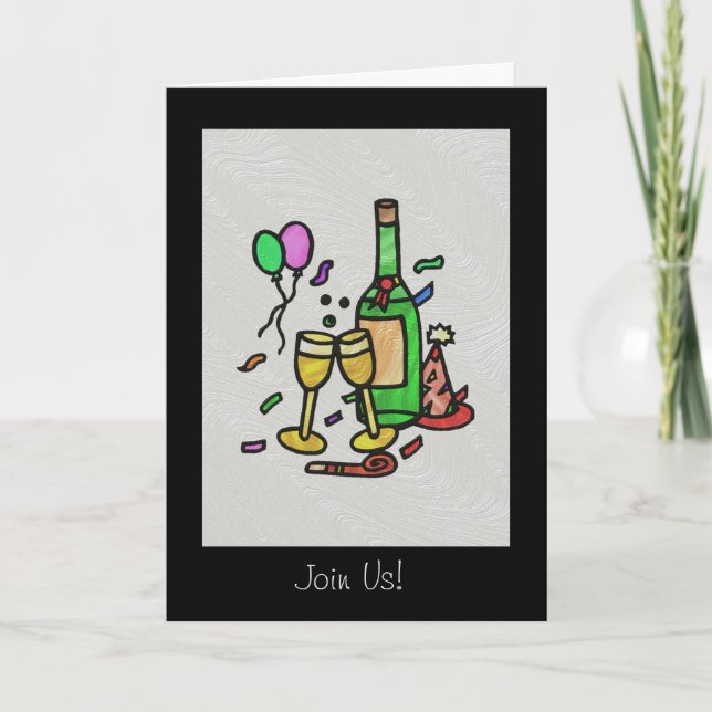 Kunst-GlasParty-Karte Einladung (Vorderseite)