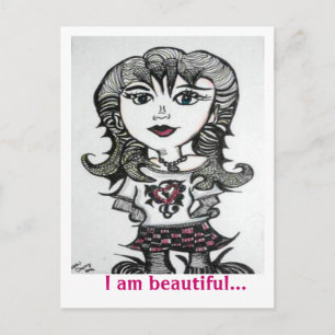 Kunst: Goth Chick Postkarte