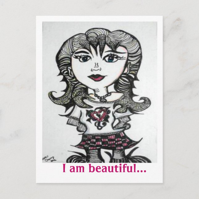 Kunst: Goth Chick Postkarte (Vorderseite)
