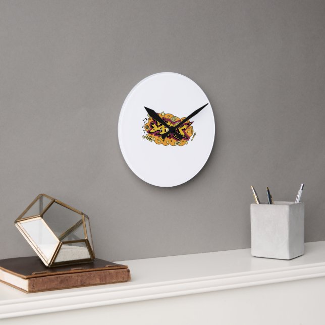 Kunst Graffiti Handzeichnung Runde Wanduhr (Büro)