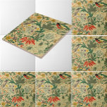 Kunst & Handwerk Muster Vögel & Blume von Voysey Fliese<br><div class="desc">Dies ist ein digital erweiterter Ausdruck eines antiken c. 1925 Vögel und Blume Muster von Arts and Crafts Architekt Charles Francis Annesley Voysey. Sie können die Hintergrundfarbe anpassen.</div>