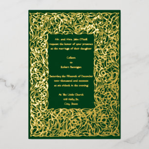 Kunst & Handwerk Roycroft 1904 Florale Rahmen Hoch Folieneinladung