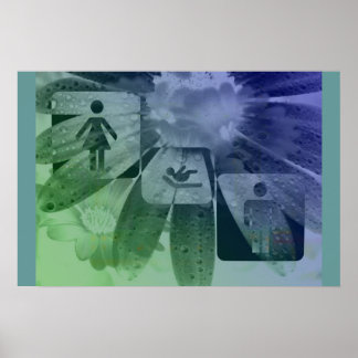 Kunst im Badezimmer Poster