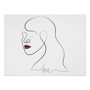 Kunst im Ein-Linien-Design - Liebe Poster