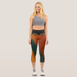 Kunst in Motion - Elegante Abstrakte Loungewear Capri Leggings