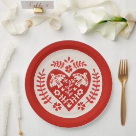 Kunst in Rot und Weiß Pappteller