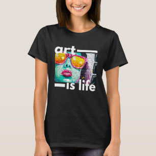 Kunst ist Leben maßgeschneidert T-Shirt