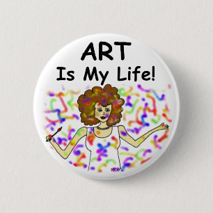 Kunst ist mein Leben Button