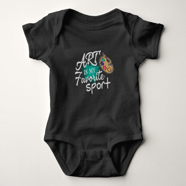 Kunst ist mein Lieblingssportgrün Splash Baby Strampler (Vorderseite)