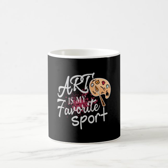 Kunst ist meine Lieblingssportart Roter Schlag Kaffeetasse (Mittel)