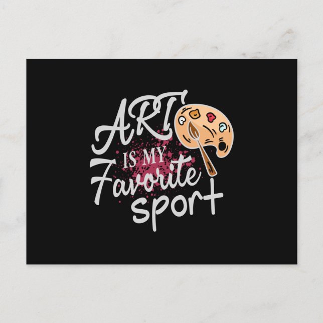 Kunst ist meine Lieblingssportart Roter Schlag Postkarte (Vorderseite)