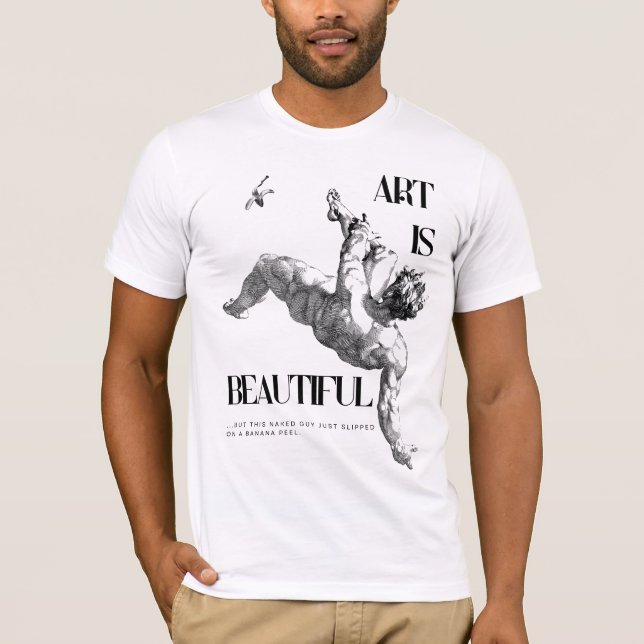 Kunst ist schön - Adam fällt T-Shirt (Vorderseite)
