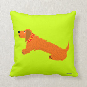 Kunst-Kissen: Dackel-Hund. Wurst-Hund. Digory Kissen