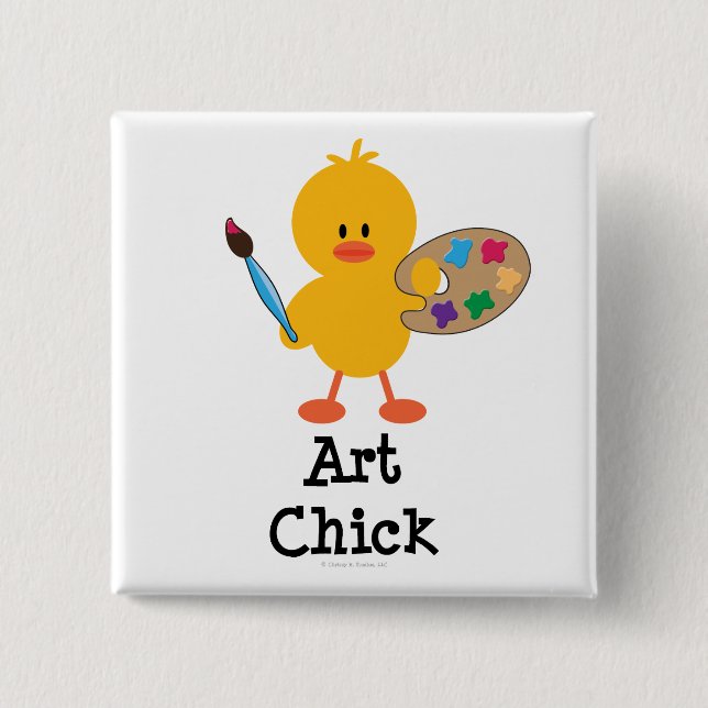 Kunst-Küken-Knopf Button (Vorderseite)