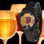 Kunst, Kunst, Kultur und Kunst Armbanduhr<br><div class="desc">Sehen Sie ein Gemälde mit drei Gläsern Wein. Die Zahlen sind separate Bilder und können gelöscht werden,  wenn Sie sie nicht benötigen. Schön für einen Weinliebhaber!</div>