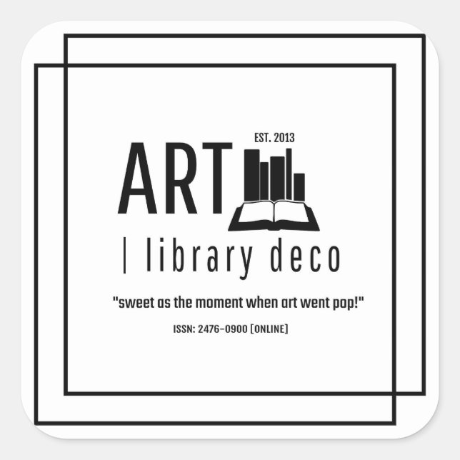 KUNST | Library Deko™ - Das Original-Logo-Design Quadratischer Aufkleber (Vorderseite)