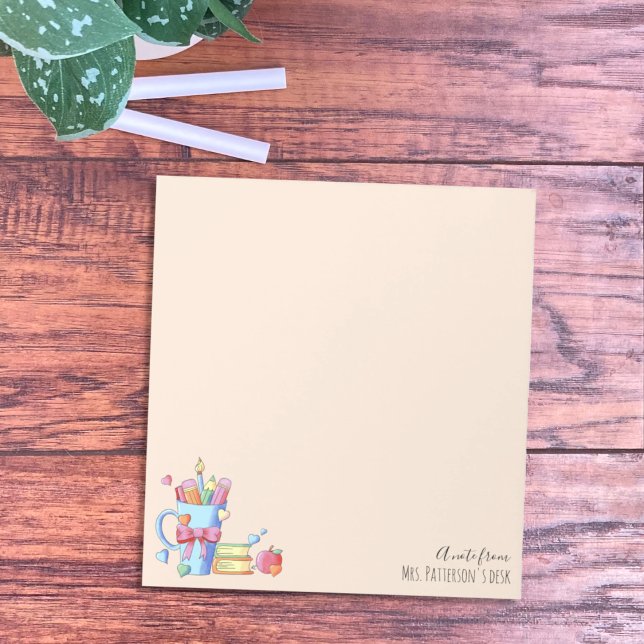 Kunst liefert Bücher und Herz-Lehrer-Editor Notizblock (Personalized teacher notepad
)