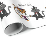 Kunst lustige Hochzeit der Katzen Braut und des Geschenkpapier<br><div class="desc">Niedliche und Tigerkatzenbraut des Spaßes orange und grauer Katzenbräutigam,  die ursprünglichen Kunstentwurf wedding ist.  Kann kundenspezifischen Text bei der Einrichtung auch addieren.</div>