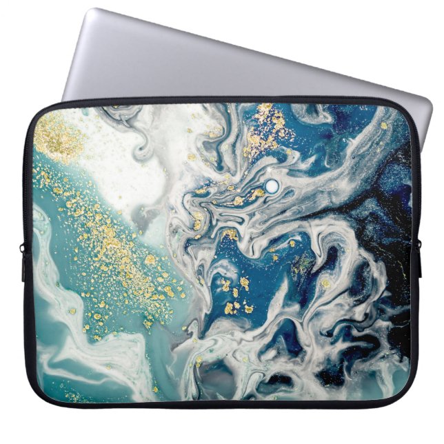 Kunst, Malerei - Natürliche graue Farbe: metallisc Laptopschutzhülle (Vorderseite)