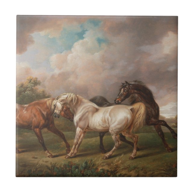 Kunst-Malerei-Öl-Pferdeschicksal Charless Towne Fliese (Vorderseite)