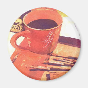 Kunst mit Kaffee Magnet