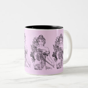 Kunst & Mode Liebhaber Vintager Frauen Zweifarbige Tasse