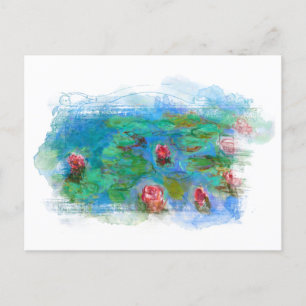 ** Kunst Monet Lily Pond Florale Engel  AR23 Postkarte