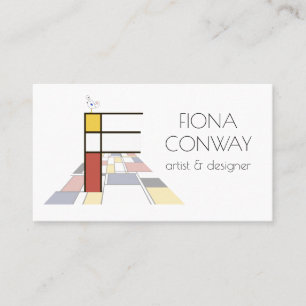 Kunst-Monogramm im neoplastischen Stil. Buchstabe  Visitenkarte