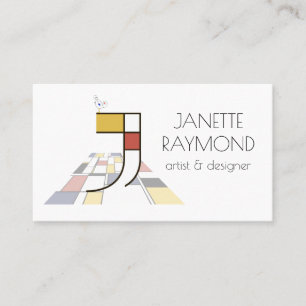 Kunst-Monogramm im neoplastischen Stil. Buchstabe  Visitenkarte