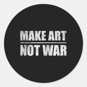 Kunst nicht Krieg Runder Aufkleber