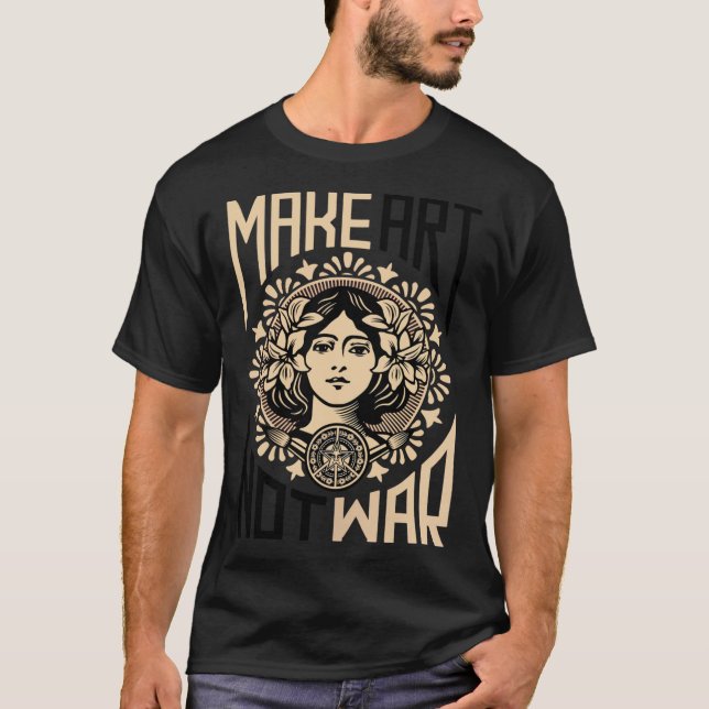 Kunst nicht Krieg Symbol essenziell machen T-Shirt (Vorderseite)