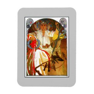 Kunst Nouveau Alfons Mucha Frühlingsfest Magnet