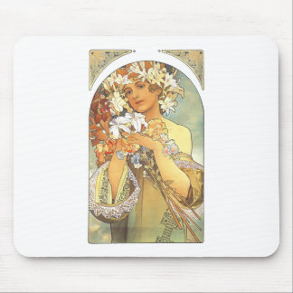 Kunst Nouveau - Alphonse Mucha "Blume " Mousepad