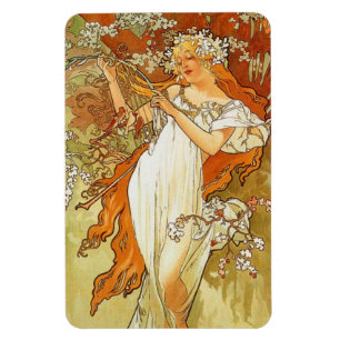 Kunst Nouveau Alphonse Mucha Frühlings-Magnet Magnet