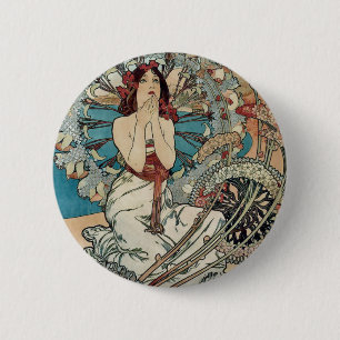 Kunst Nouveau Alphonse Mucha ~ Monacos Monte Carlo Button