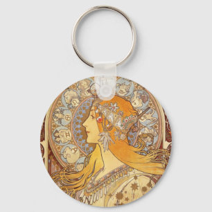 Kunst Nouveau Alphonse Mucha Schlüsselanhänger